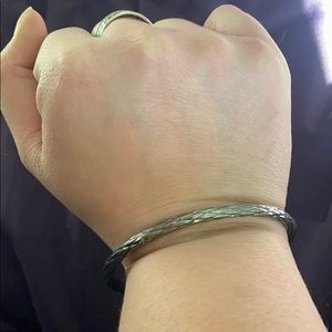 Braided bangle bracelet